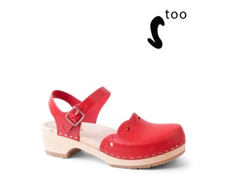 Milan – Classiques – Bas talons – Cuir de Nubuck–Sandgrens sabots–Tendance féminine–Talon tendance–Chaussures suédoises–Mode chaussures