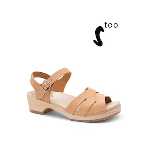 50% OFF Sandgrens Too / Swedish Wooden Clogs for Women / Sandgrens Clogs / Rio Grande Sandal / Women Low Heel Shoes / Leather Clogs / Ecru