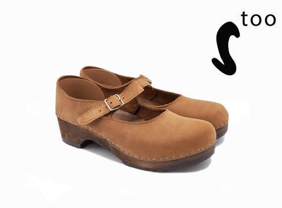 mary jane wooden clogs