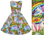 Unicorns and Rainbows dress - Handmade To Order Any Size MEASUREMENTS REQUIRED See full details and 2nd picture