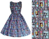 Dress Nightmare Before Christmas Fabric - MEASUREMENTS REQUIRED See description and 2nd picture