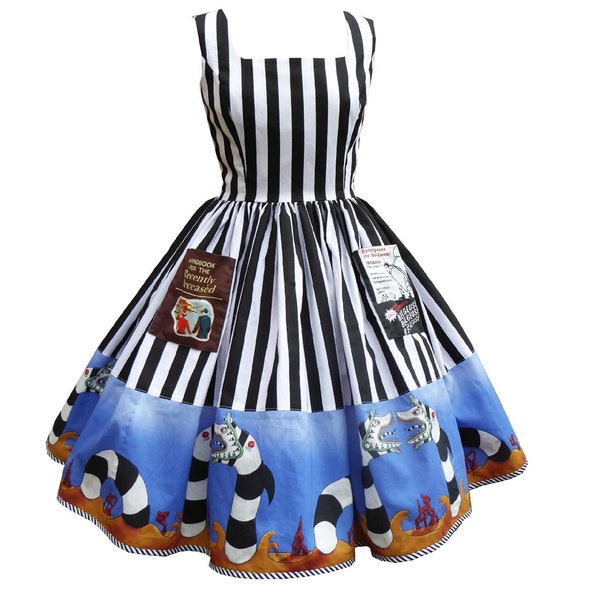 Gestreiftes Kleid Beetlejuice Kostüm Sandwurm - LAST ONE - Handgemacht, um Maße zu bestellen Erforderlich. Bitte lesen Sie alle Details.