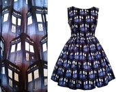 Dress Doctor Who Tardis Fabric - Handmade To Order Any Size MEASUREMENTS REQUIRED See full details and 2nd picture