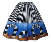 Stripe Skirt Beetlejuice Black and White Striped Sandworm Border - simple elastic waist- narrow stripes