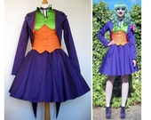 Femme Joker Lolita Cosplay Batman - SHOP SAMPLE SALE - Jacket, Skirt and Corset Costume fits 27" - 29" waist
