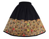 Stranger Things R-I-G-H-T-H-E-R-E Fabric Border Skirt - elastic waist multifit