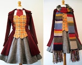 Femme Doctor Who Cosplay Based On The Fourth Dr - Hand Made To Order - Coat, Bodice, Skirt, Cravat - Payment Plans