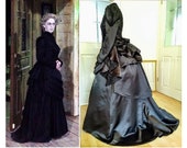 Victorian Funeral Dress Costume - Madame Vastra - Woman In Black - Gothic Mourning Gown Cosplay Vampire Steampunk