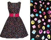 Liquorice Allsorts Dress - Handmade To Order OOAK - MEASUREMENTS REQUIRED - sweets, candy, cute - belt not included
