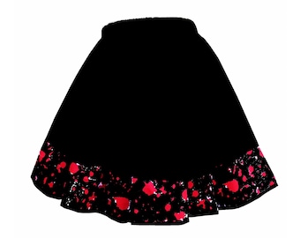 Halloween Skirt Blood Splatter Zombie - With Pockets -  Zombies, Walking Dead, Guro Lolita, Halloween