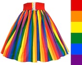 Rainbow Stripe Skirt Pride Flag With Inside POCKETS - Gilbert Baker LGBTQ  - Can be made any size elastic waist - Belt not included.