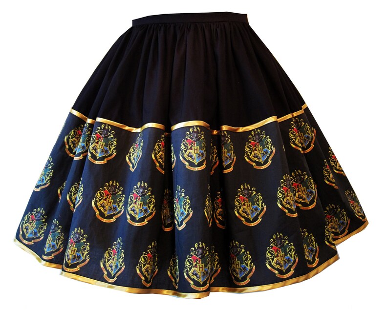 Extra Full Skirt Featuring Hogwarts House Crest Border | Etsy