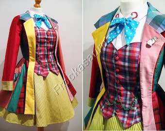 Femme Sixth Doctor Who Costume 6th Doc Colin Baker Hand Made To Measure. Please message before ordering. Coat, skirt, shirt, waistcoat, tie.