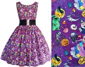 Nightmare Before Christmas Fabric Dress NBC - Handmade To Order Any Size - Disney Bound Jack Sally Lock Shock & Barrel Oogie Boogie dress