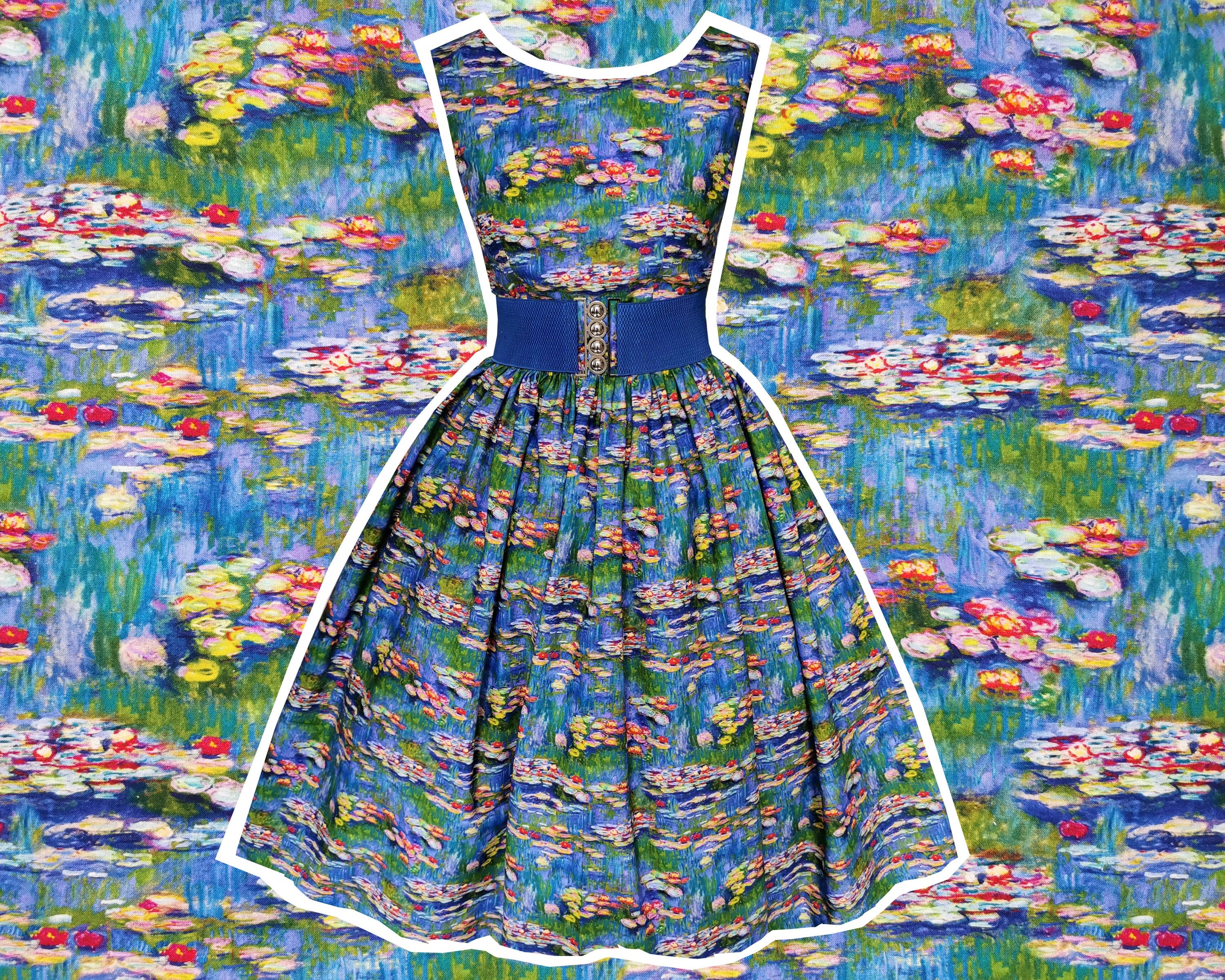 Claude Monet Abiti Con Stampe Di Quadri Famosi Monet Water Lilies Dress Hand Made To Order Any Size- With POCKETS Claude Monet Dress Classic Art Painting Frock Floral Flowers Lily Finland Claude Monet Abiti Con Stampe Di Quadri Famosi Monet Water Lilies Dress Hand Made To Order Any Size- With POCKETS Claude Monet Dress Classic Art Painting Frock Floral Flowers Lily Finland
