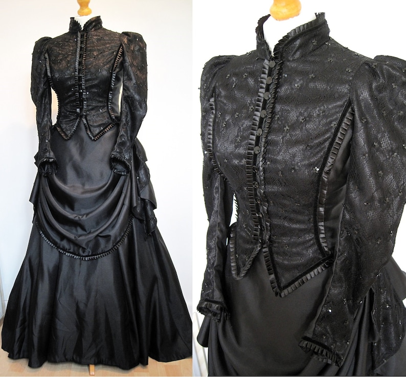 Victorian Funeral Dress Costume Penny Dreadful Madame Etsy UK