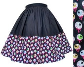Eyeballs Skirt Halloween Spooky Horror Border Skirt - Handmade To Order