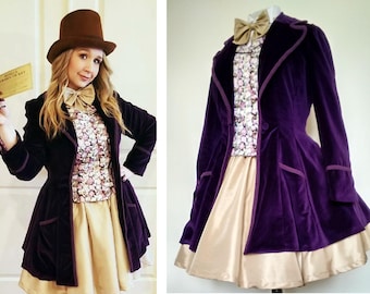 Femme Willy Wonka Cosplay  - Hand Made In The U K - Charlie and the Chocolate Factory