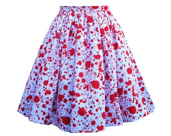 Halloween Skirt Blood Splatter Zombie - With Pockets -  Zombies, Walking Dead, Guro Lolita, Halloween