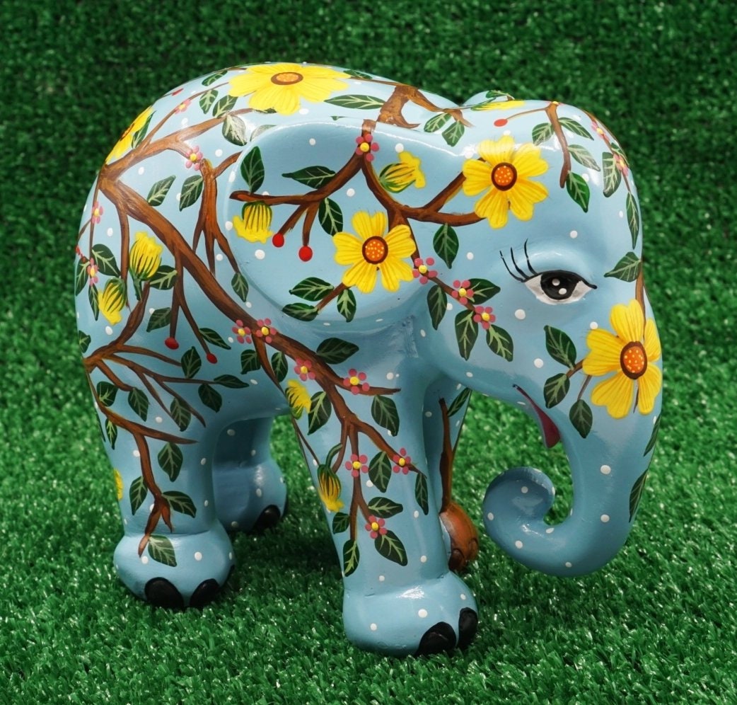 Thai Elephant Resin Figurine 17CM Elephant Statue Elephant Etsy