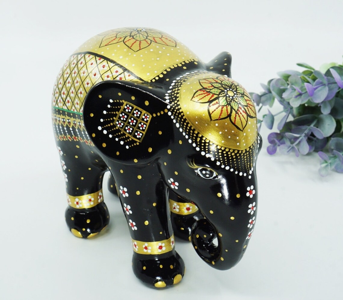 Thai Elephant Resin Figurine 17CM Elephant Statue Elephant Etsy