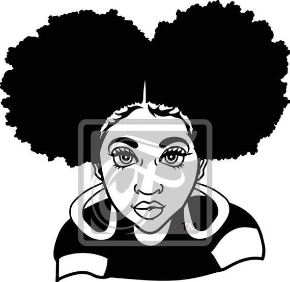 Focsi Girl With Afro Puffs Svg Etsy