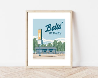 Belts' Soft Serve Home of the Large Cone Ice Cream Shop Stevens Point Art Print