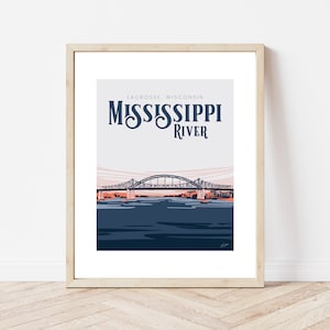Mississippi River Bridge Downtown LaCrosse Wisconsin Art Print