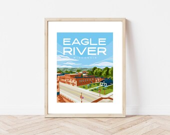 Eagle River Wisconsin Downtown National Park Art Print