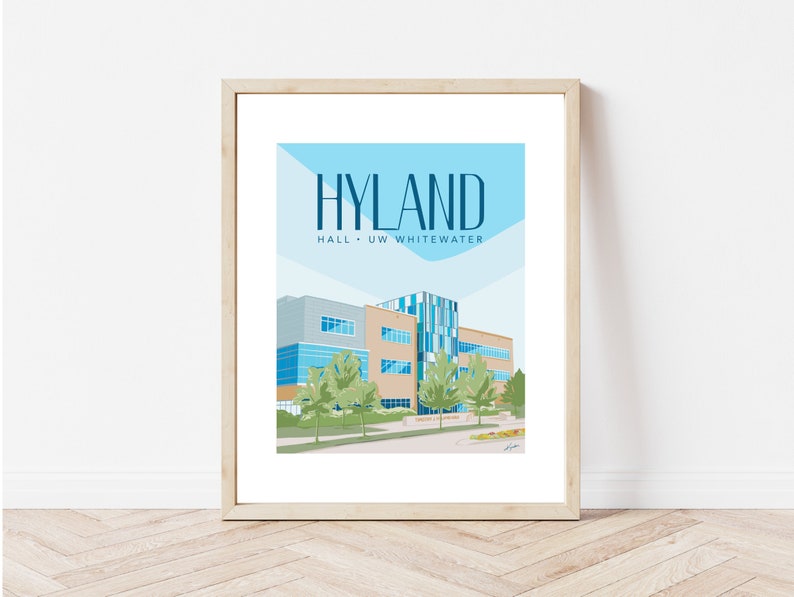 Hyland Hall University of Wisconsin Whitewater Warhawks National Park Art Print image 1