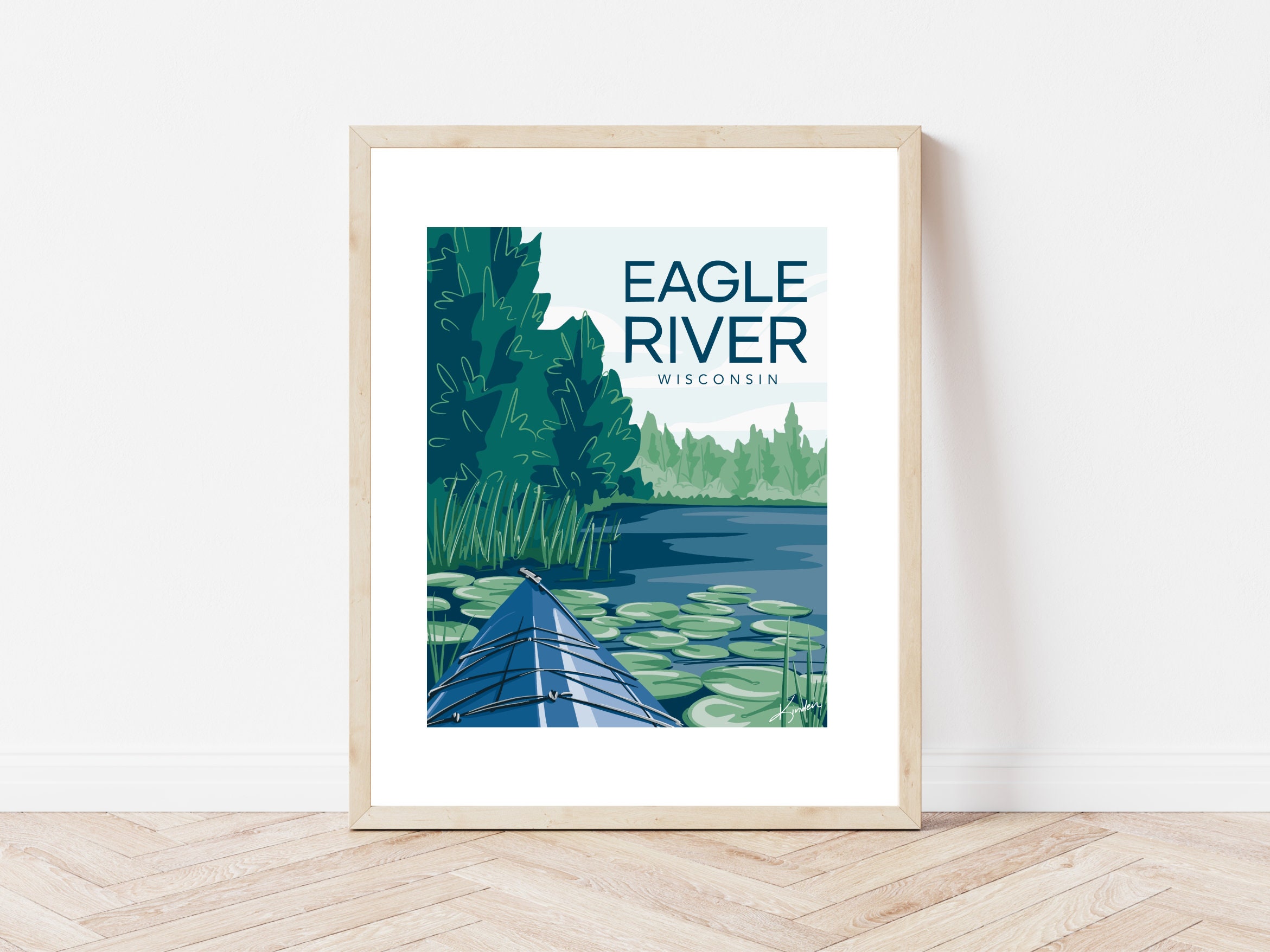 Eagle River Wisconsin Framed Horizontal Poster Eagle River Wisconsin Framed Horizontal Poster