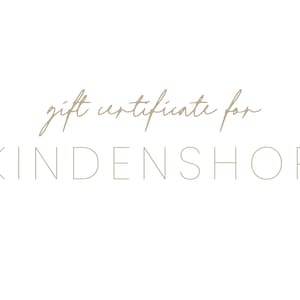 Certificado de regalo para KINDENSHOP