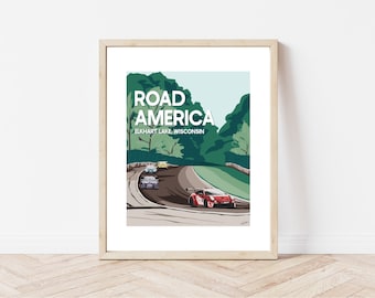 Road America, Elkhart Lake Wisconsin Modern State Park National Park Custom Art Print