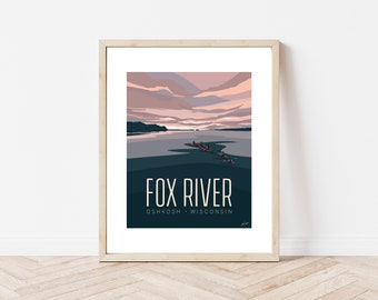 Fox River Oshkosh Wisconsin University of Oshkosh National Park Art Print