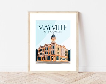 Mayville Wisconsin Downtown National Park Art Print