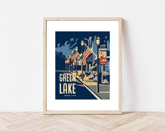 Green Lake Wisconsin Downtown National Park Art Print