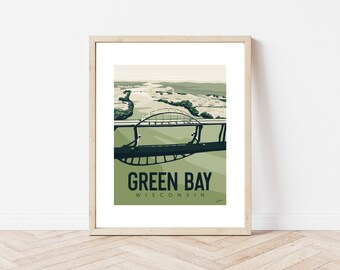Green Bay Wisconsin Green Pay Packers Art Print Modern Wisconsin National Park Poster