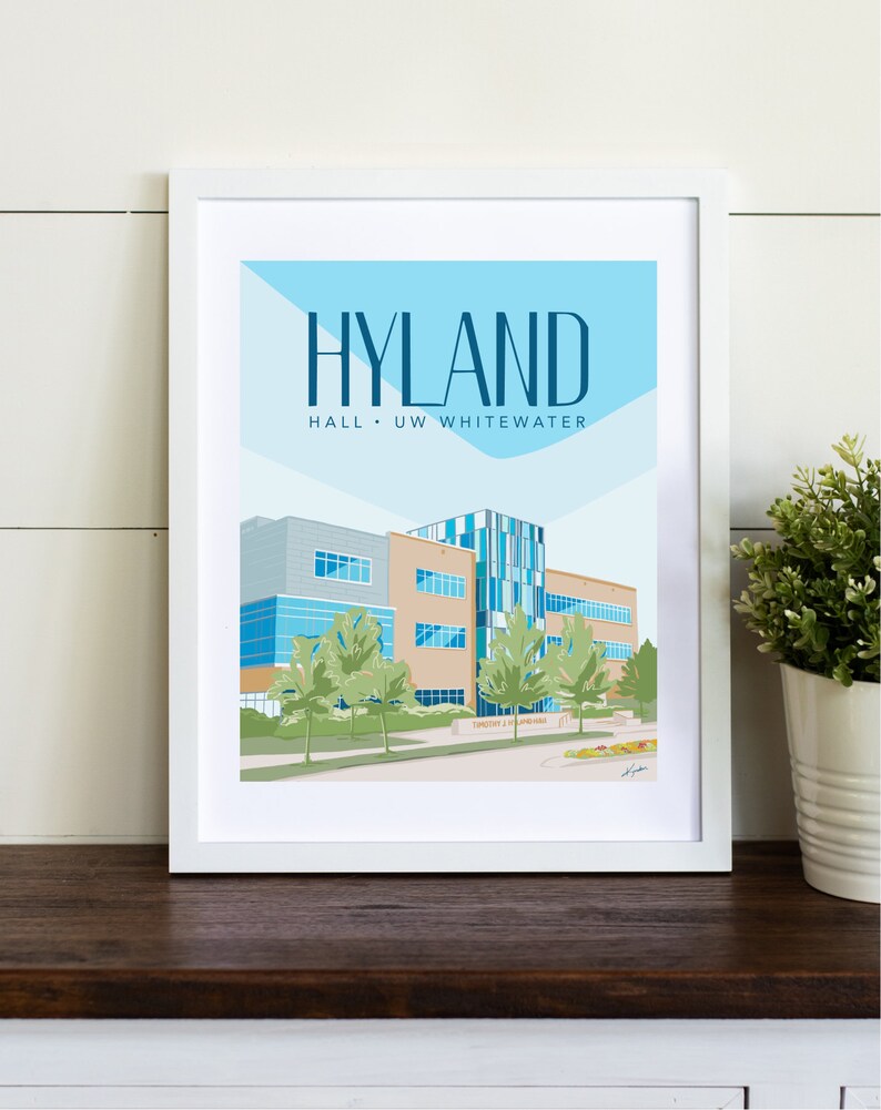 Hyland Hall University of Wisconsin Whitewater Warhawks National Park Art Print image 2