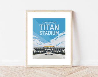 Titan Stadium Oshkosh Wisconsin University of Oshkosh National Park Art Print Wisconsin College Football