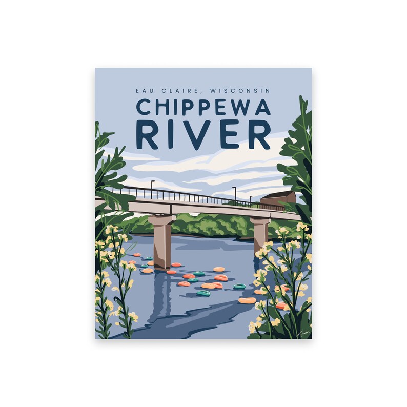 Chippewa River Tubing University of Wisconsin Eau Claire City Etsy