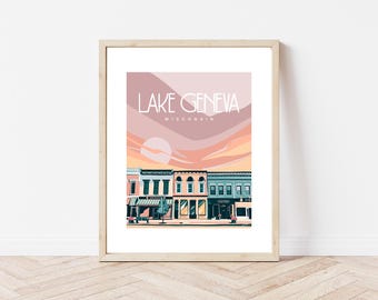 Lake Geneva Wisconsin Downtown National Park Art Print