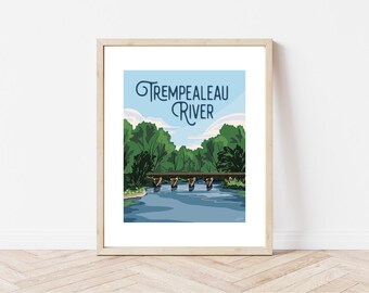 Trempealeau River, Arcadia Wisconsin National Park Art Print