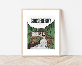 Gooseberry Falls State Park North Shore Minnesota Nature Art Print