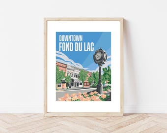 Fond Du Lac Wisconsin Downtown National Park Art Print