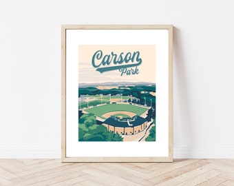 Carson Park Eau Claire City of Bridges Wisconsin Art Print Baseball Stadium Modern Wisconsin National Park Poster