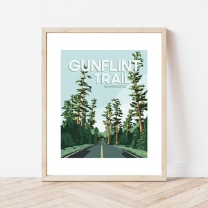 Gunflint Trail North Shore Minnesota State Parks Art Print National Park Poster Unique Art
