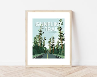 Gunflint Trail North Shore Minnesota State Parks Art Print National Park Poster Unique Art