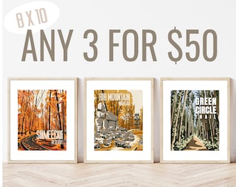 BUNDLE AND SAVE! 8x10 Stevens Point Prints, Iconic Locations around Central Wisconsin