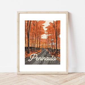 Impresión artística de la naturaleza del norte del condado de Door, Wisconsin, decoración de cabañas del parque estatal de la península