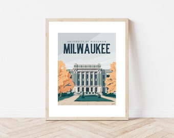 University of Wisconsin Milwaukee UW-Milwaukee State Park National Park Custom Art Print